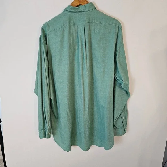 Ralph Lauren Blake XXL Mens Long Sleeve Button Down Shirt Green Pony Logo - Picture 4 of 5